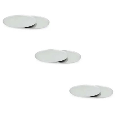 Pack of 6, Commercial 7 Inch Aluminium Pizza Tray Coupe Flat Baking Pan Heavy Duty Rim Serveware