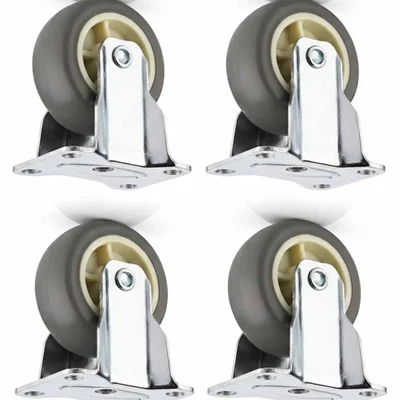 Heavy Duty 50 MM / 2 Inch Pack Of 4 Fixed Type Plain Bore TPR Caster Wheel