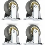Heavy Duty 50 MM / 2 Inch Pack Of 4 Fixed Type Plain Bore TPR Caster Wheel