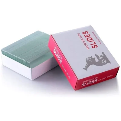 COMETEK Microscope Glass Slides - Plain, Pre-Cleaned, Grounded Edges (Pack of 50) Size: 75x25 mm, Thickness: 1.1-1.2 mm