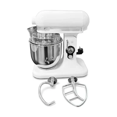 Premium Quality 7 Litre Electric White Metal Body Planetary Mixer 600W with Guard & Metal Gear for Dough Kneader