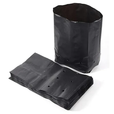 AgriVision 5x7 Inch Black (200 Pcs) Nursery Grow Bags UV Coated Durable Plastic Plant Bags for Seedlings & Transplants