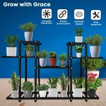 Heavy Duty 4-Tier Metal Pots Stand, Elegant & Decorative Floor-Mounted Plant Holder, Rust Free For Indoor & Outdoor