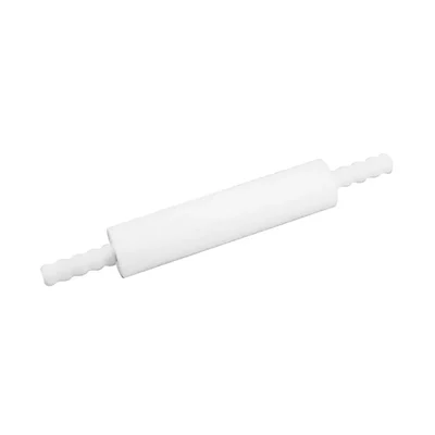 White Food Grade Plastic Ball Bearing Non-Stick Rolling Pin for Fondant, Pie Crust, Cookie, Pastry, Pasta, Pizza Dough (Size-3X10 inch)