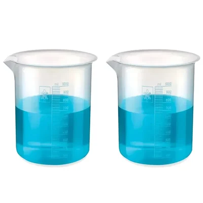 SBT 2 pcs 1000ml Polypropylene Beaker with Graduation Marks for Laboratory