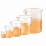 LABXPRT 25ml 100ml 250ml 500ml 1000ml Set of 5 Plastic Beaker Laboratory Kitchen Measurement Graduation Marks