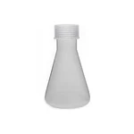 COMETEK Conical Flask with Screw Cap, 250 ml (Pack of 12) Translucent Polypropylene Chemical Resistant and Autoclavable