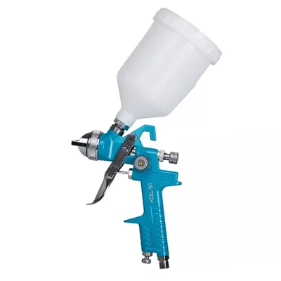 DG-Tech HVLP Spray Gun 600cc Cup, 6.35 mm (1/4 inch) Air inlet, 1.4 mm Nozzle