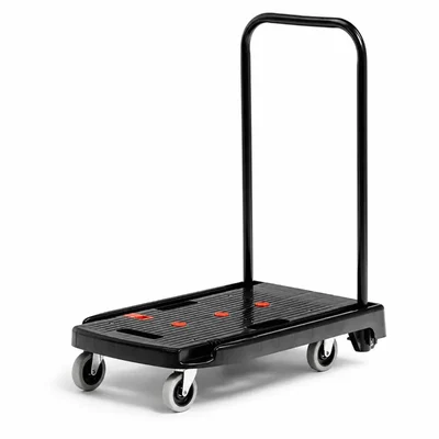 Hartley 150kg ABS Folding Platform Cart Trolley for Heavy Warehouse Goods Handling 4 Smooth Caster Wheels 59cmx38cm