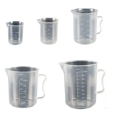 VVS Plastic Graduated Cylinder & Beaker Set 10-1000ml Acid Resistant Lab Measurement Tool 10 Pcs