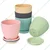 Multicolor Plastic Round Flower Pot with Tray for Home Indoor & Outdoor Gardening Set of 5