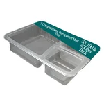 3 Compartment 250 Micron Transparent Meal Tray Without Lid