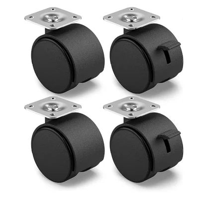 Prakash Set of 4 furniture castors 50 mm transport castors with brake