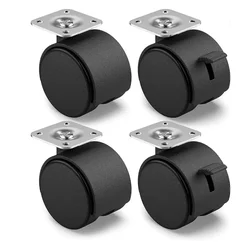 Prakash Set of 4 furniture castors 50 mm  transport castors with brake 