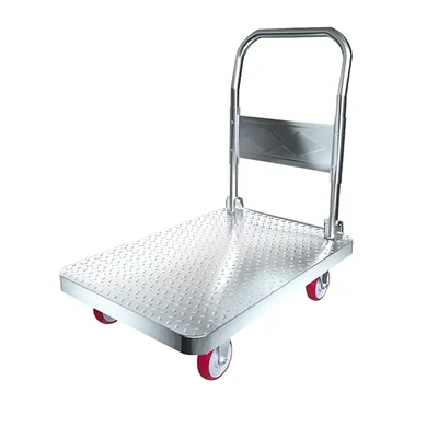 Suwas 600 kg Platform Trolley (SU-PT-003) with 4" x 2" PU Wheels, Folding Handle,Durable Powder Coated- 1 Year Warranty
