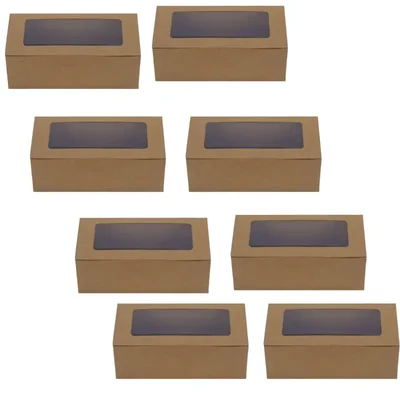 100 Pcs, 4 x 7.5 x 2.5 inch 320 GSM Plum Cake Box For Bakeries, Cafes, Dessert counters and Takeaway Services