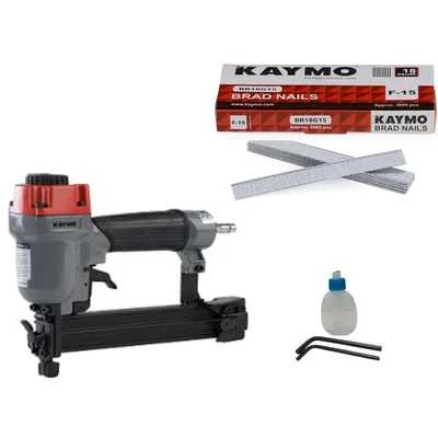 Kaymo 10-32 mm Pneumatic Brad Nailer (ECO-PB18G32) With 5000 Pcs 18 Gauge Brad Nails Combo (BR18G15)