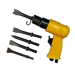 Heavy Duty 150mm Pneumatic Air Hammer Set with 5 Chisels for Cutting, Chipping and Scraping for Industrial Use