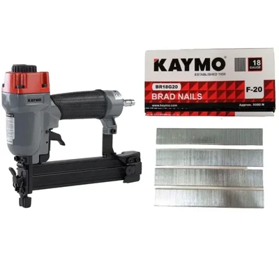 Kaymo 10-32 mm Pneumatic Brad Nailer (ECO-PB18G32) With 5000 Pcs 18 Gauge Brad Nails Combo (BR18G20)