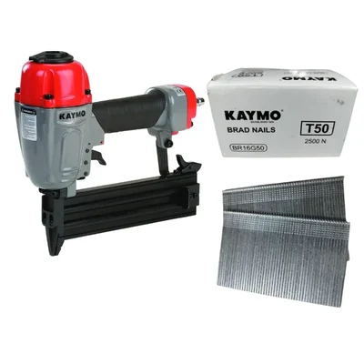 Kaymo (ECO-PB16G50) Pneumatic Air Brad Nailer T Series 20-50mm With 16 Gauge Brad Nails - 2500pcs (BR16G50)