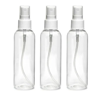 100 Pcs, 100ml PET Plastic Refillable Pocket Mist Spray Bottle with Dispenser Cap
