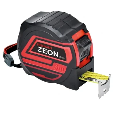 Freemans Zeon 3m Pocket Steel Measuring Tape 19mm Carbon Steel Blade Bi-Material Case ZN319