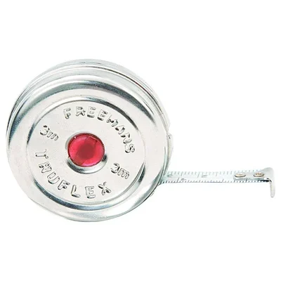 Freemans Truflex 3m Pocket Steel Measuring Tape 9.5mm Width Class II Accuracy TF395 Compact Metal Case Pocket Tape