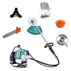 GRAMSTRONG Premium 4 Stroke 31 CC Backpack Brush Cutter With Chainsaw Attachment