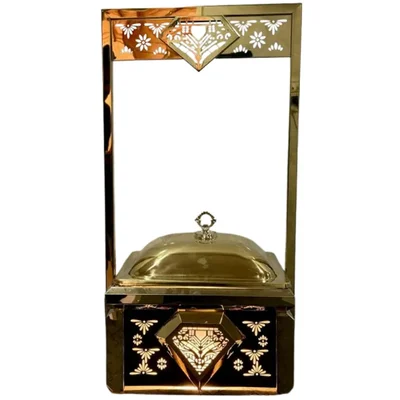 18 Inch Rectangular Shape Polished Chafing Dish With Stainless Steel-202