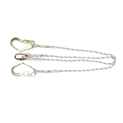 ISSAFE (ISF-91) Polyamide Twisted Double Lanyard With Two Ropes & 2 Scaffolding Hooks, Certified : ISI (PART 2): 2021, EN 3542010 ANSI 359.13:2013