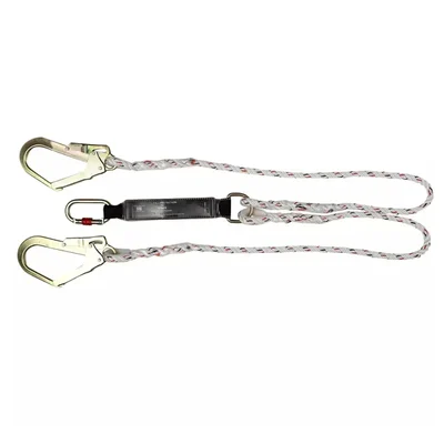 ISSAFE (ISF-161) 14 mm Polyamide Twisted Energy Absorbing Double Lanyard with Two Ropes and Two Scaffolding Hook