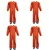 SS BENGALY Pack of 4 Orange Safety Boiler Suit Coveralls - 200 GSM Poly Cotton, Double Reflectors, 7 Pockets(Size-L)