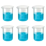 Cometek Pack of 6, 500ml Polypropylene Graduated Autoclavable Plastic Laboratory Beaker For Chemistry Experiments