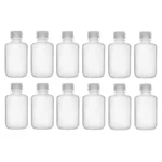 Cometek 125ml Polypropylene Reagent Bottle Pack of 12 for Storing Chemicals Narrow Mouth Leak Proof