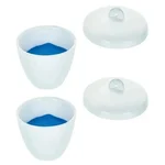 Cometek Porcelain Crucible with Lid | Pack of 2 Crucibles & 2 Lids with 25 ml Capacity for Laboratory Experiments