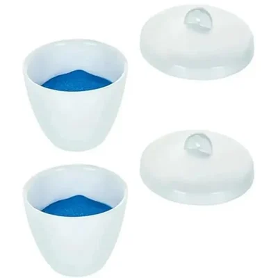 COMETEK ( Pack of 2 ) 25ml Heat Resistant Porcelain Crucible with Lid for School & College Experiments