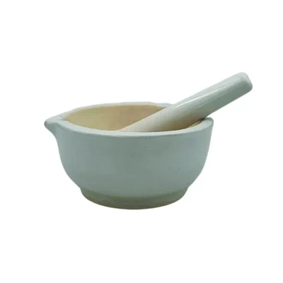 COMETEK Comet 4 Inch Porcelain Laboratory Mortar and Pestle Set With 150ml Capacity Heavy Duty Grinding Bowl