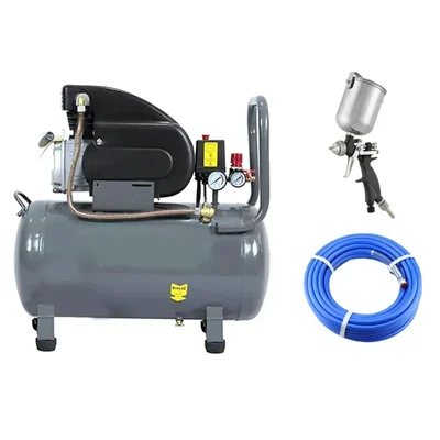 Portable 10 Liters 1 HP Air Compressor with Paint Gun and Air Hose Pipe Combo