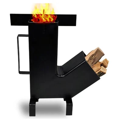 Portable Rocket Stove with Big Fuel Chamber and Free Carrying Bag for Cooking