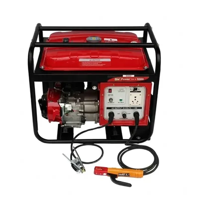 HPM 200 Amps 2000VA Petrol Portable DC Welder Cum Generator Machine 6.5HP Recoil Start 12L Tank (GE 5000 R)