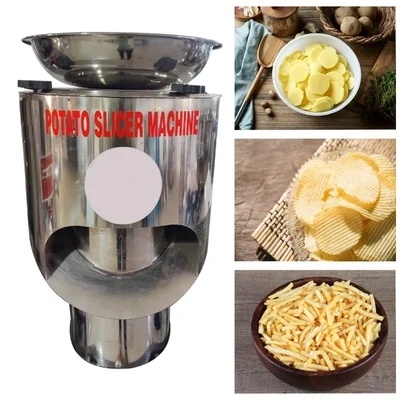 Premium Quality Semi-Automatic SS Potato Cutting Machine for Precise Slicing with 0.5 HP Motor