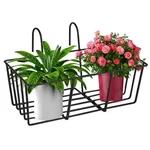 Heavy Duty Plant Stand, Galvanized Black Metal Flower Pot Holder For Office, Home, Garden & Balcony Decoration