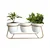 Ecofynd 5 Inch White Metal Planter 3 Pot Set with Stand Modern Style Planter Set for Home Decoration