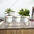 Ecofynd 5 Inch White Metal Planter 3 Pot Set with Stand Modern Style Planter Set for Home Decoration