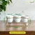 Ecofynd 5 Inch White Metal Planter 3 Pot Set with Stand Modern Style Planter Set for Home Decoration