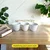 Ecofynd 5 Inch White Metal Planter 3 Pot Set with Stand Modern Style Planter Set for Home Decoration