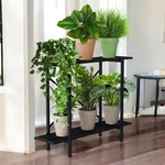 Heavy Duty 2-Tier Plant Stand, Anti-Rust Metal Flower Pot Holder, For Outdoor and Indoor Decor