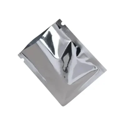 100 Pcs, 2Kg 10x14 Inch Silver 3-Side Sealed Pouch with Tear Notch for Dry Fruits, Masala, Granules Packaging