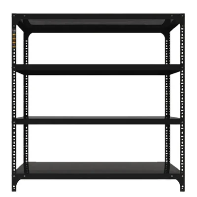 FIDVI® 12D X 29L X 36H Inch 4 Shelves Powder Coated Slotted Angle Metal Rack With Accessories ( SR-009 )