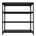 FIDVIĀ® 12D X 29L X 36H Inch 4 Shelves Powder Coated Slotted Angle Metal Rack With Accessories ( SR-009 )